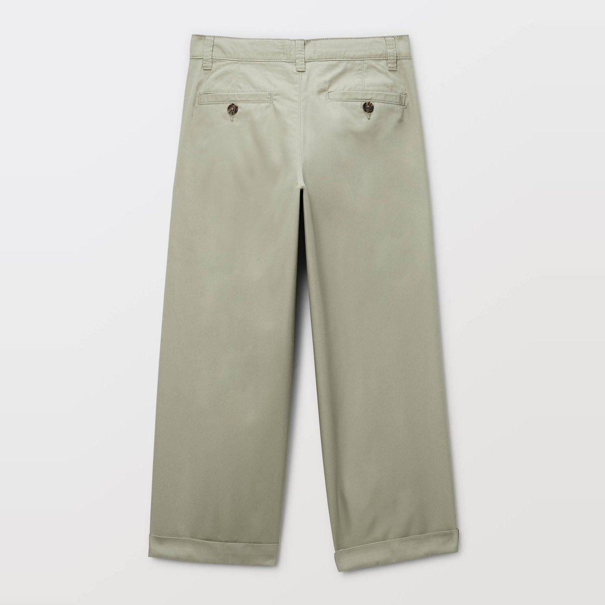 Pantalon chino droit uni en coton seagrass, MONOPRIX