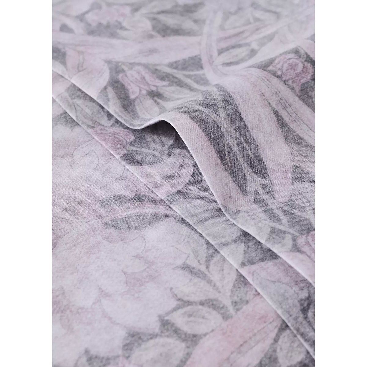 Taie d'oreiller percale de coton 200 fils imprimé fleur décorative gris foncé, MANGO HOME