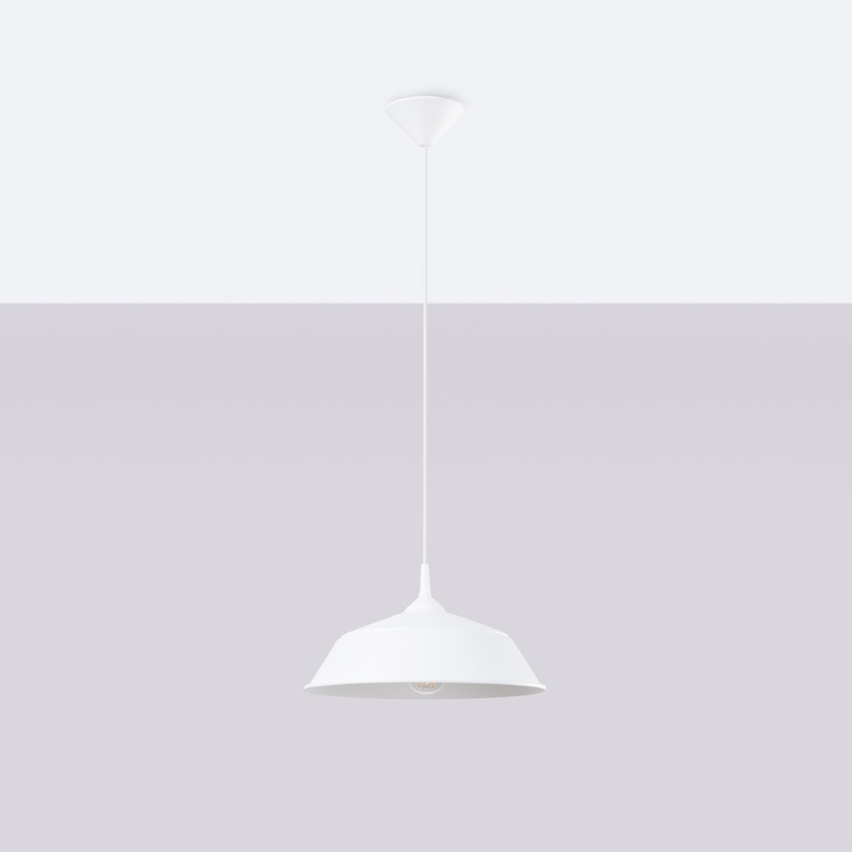 Suspension Acier Blanc E27 1 Frika blanc, EDEN