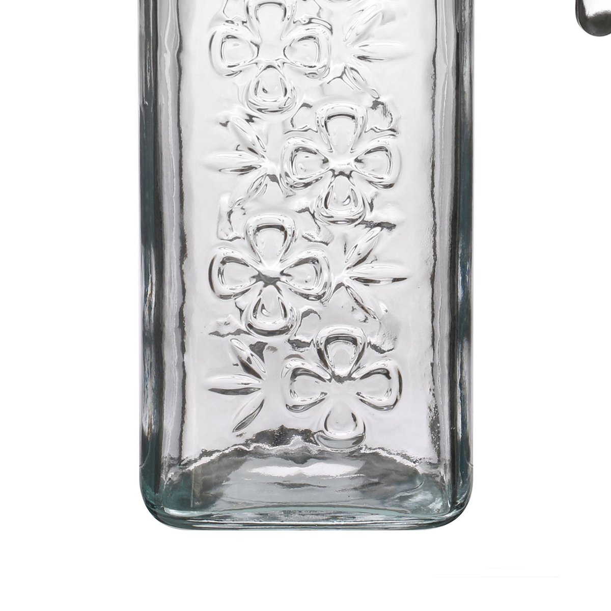 Pichet à eau en verre avec couvercle pour réfrigérateur - 1.2L transparent, WADIGA