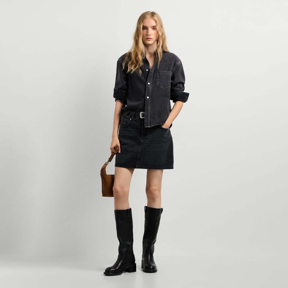 Surchemise À Coupe Décontractée En Denim noir tencel lavé, PEPE JEANS