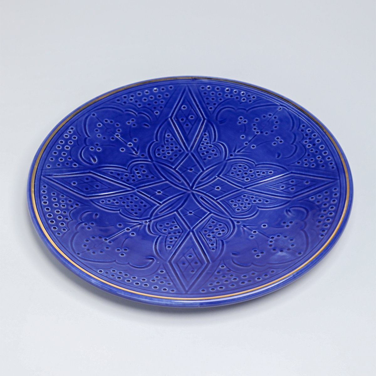 Assiette EMPREINTE bleu majorelle, CHABI CHIC