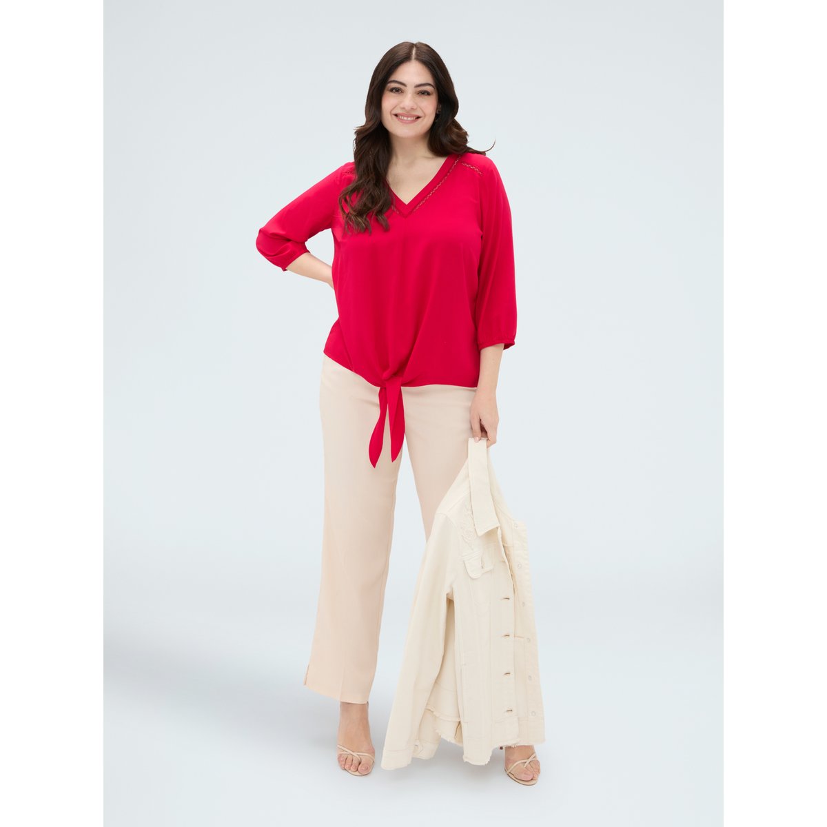 Blouse avec nœud au bas fuchsia, FIORELLA RUBINO