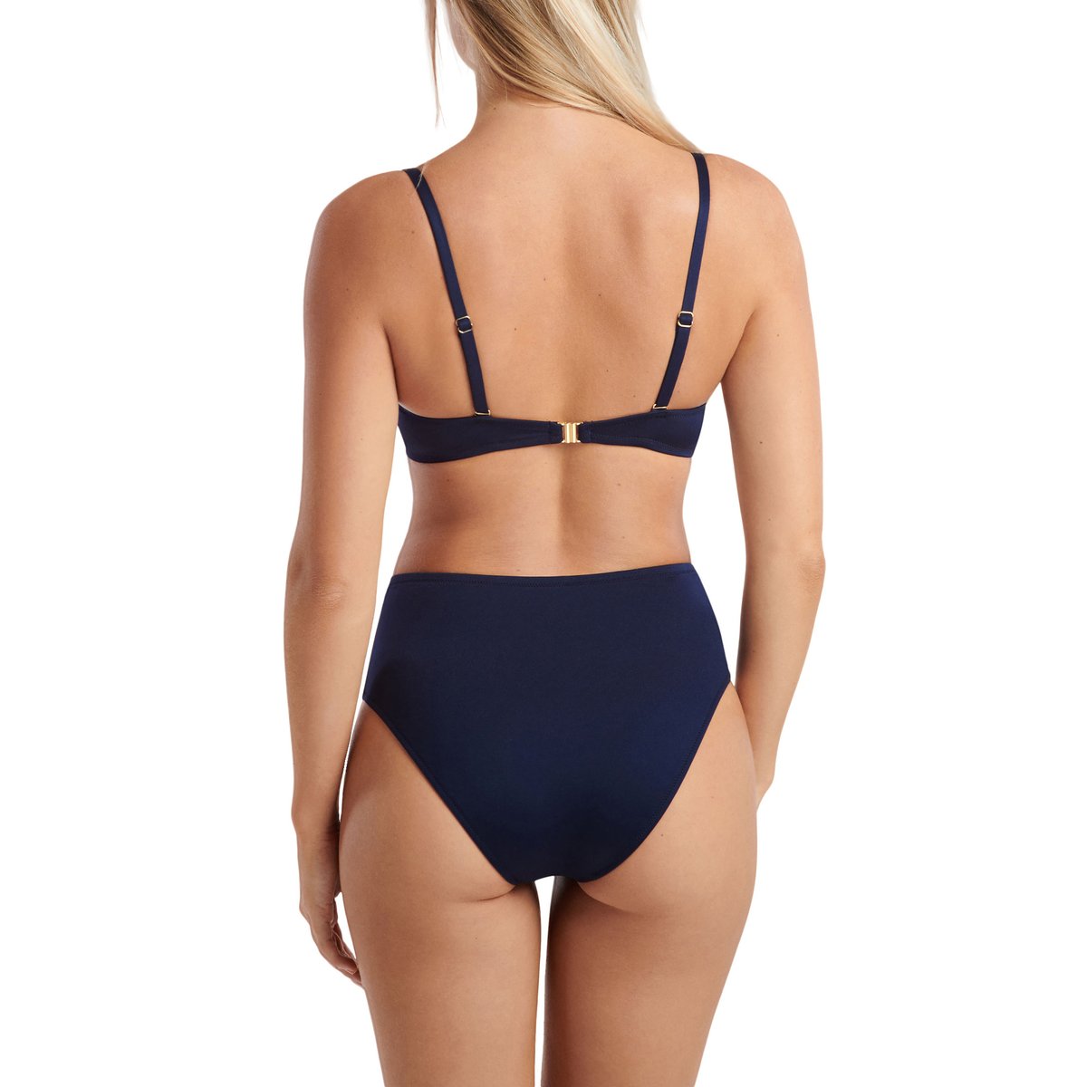 Haut maillot de bain bandeau préformé multipositions Okinawa bleu, LISCA