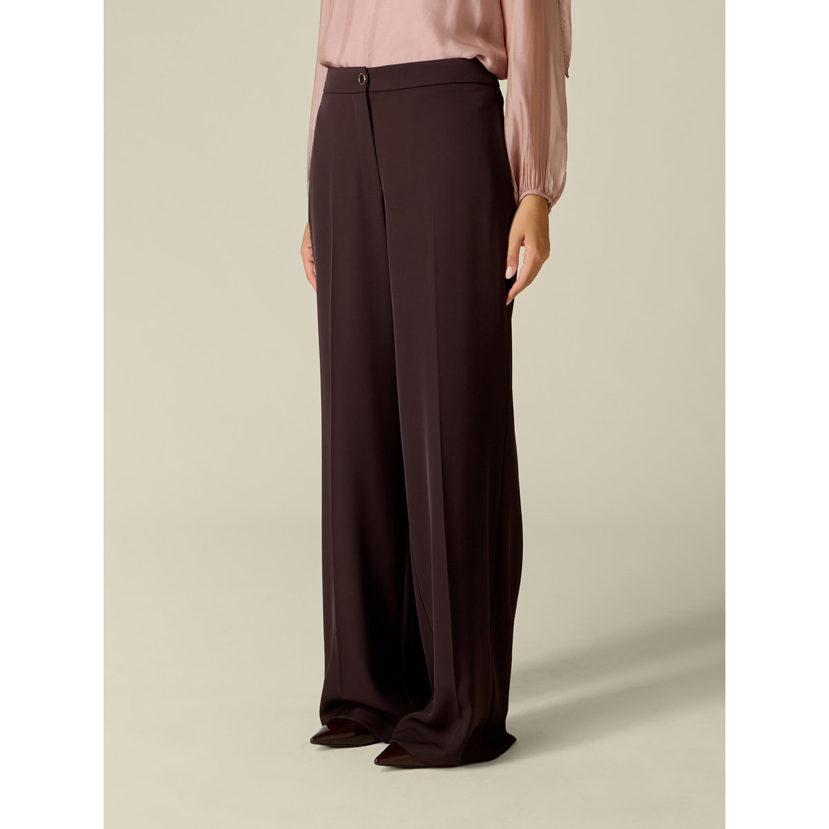 Pantalon palazzo marron, OLTRE