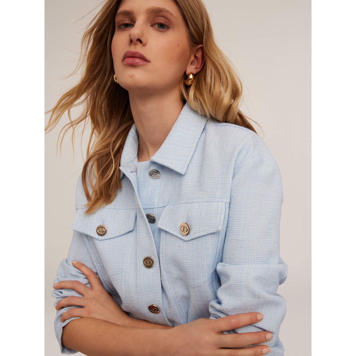Veste en jean en tweed light - blue, MOTIVI