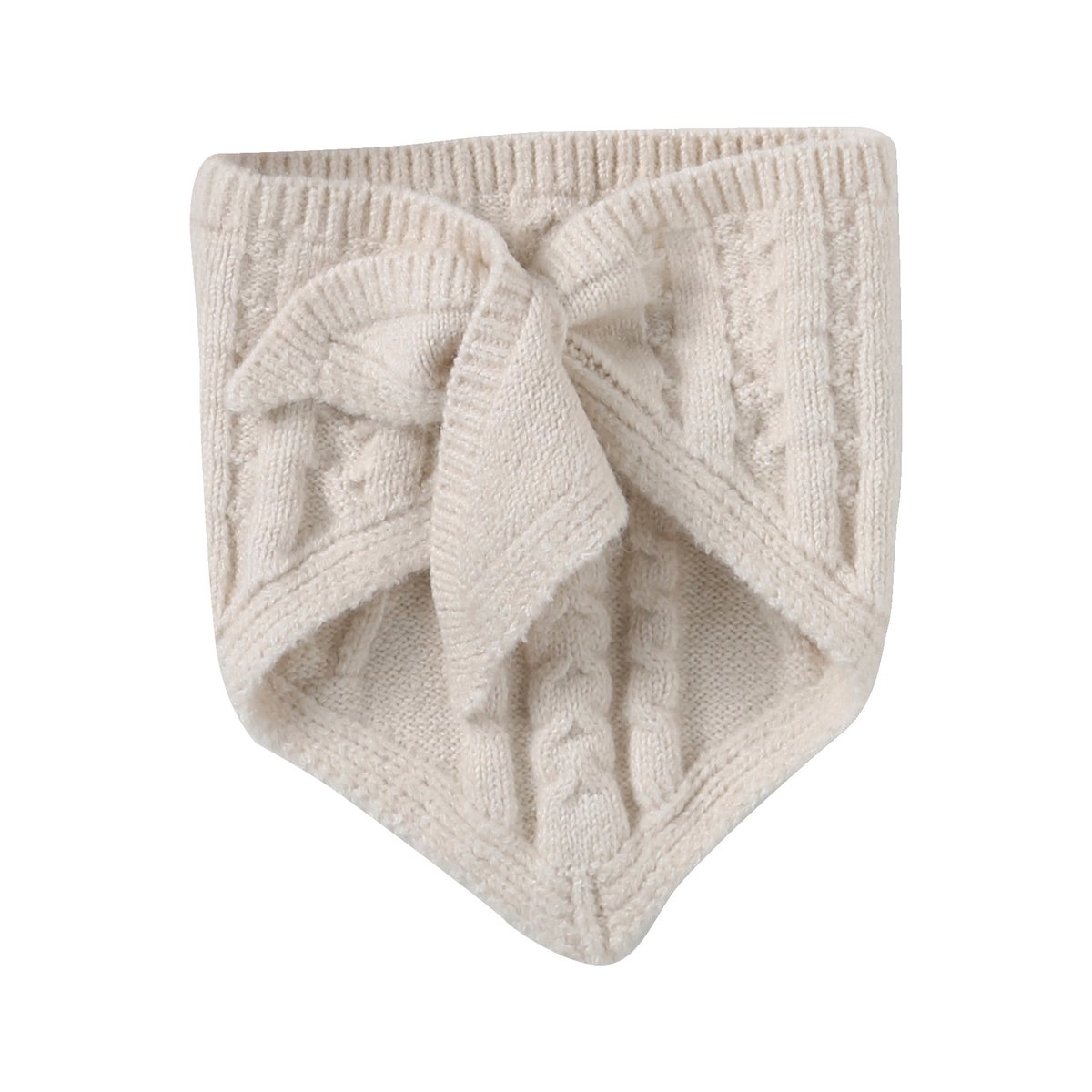 Ensemble tricot bonnet, moufles et bandana écru, VERTBAUDET