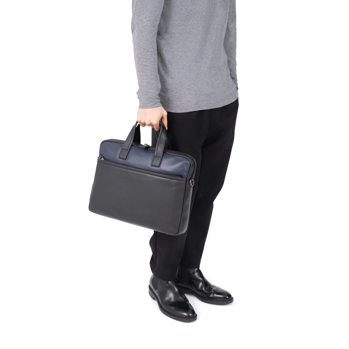 Porte-documents - 13" & A4  DUO noir/gris taupe, HEXAGONA