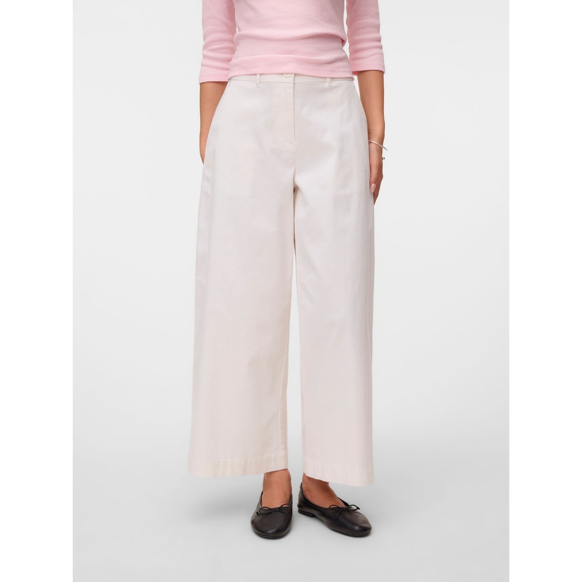 Pantalon À Jambe Large bright white, VERO MODA