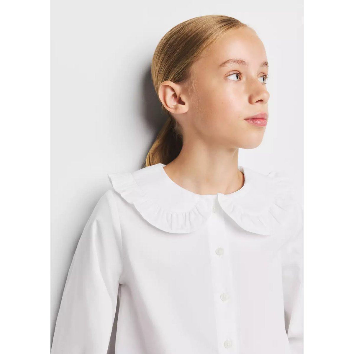 Chemise col Claudine blanc, MANGO KIDS