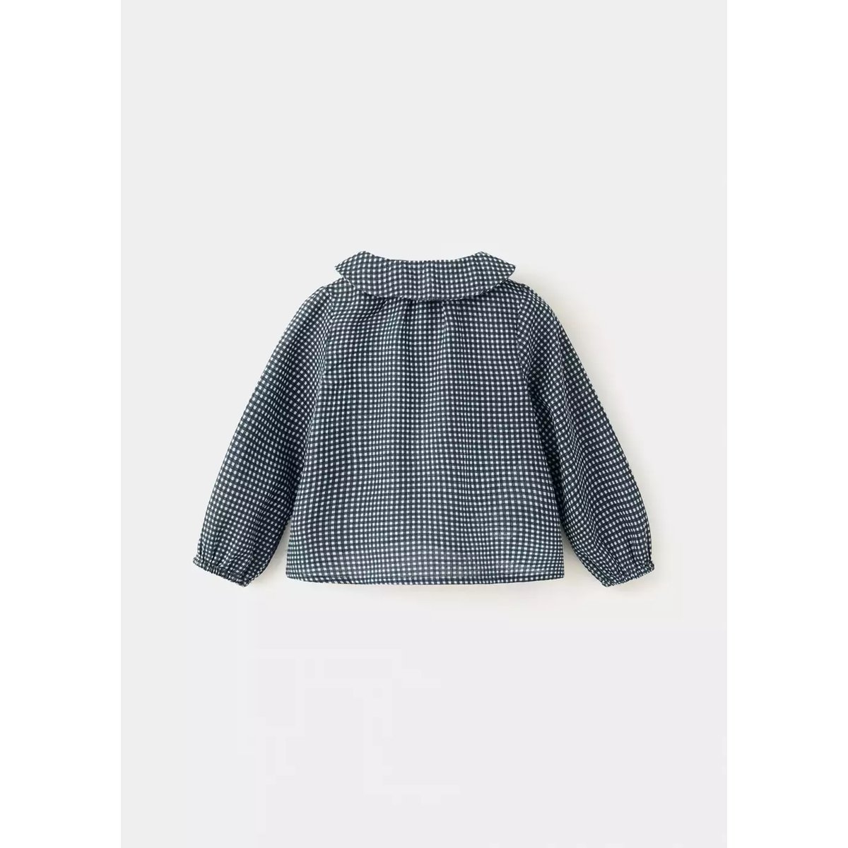 Chemise à carreaux en coton bleu pétrole, MANGO BABY
