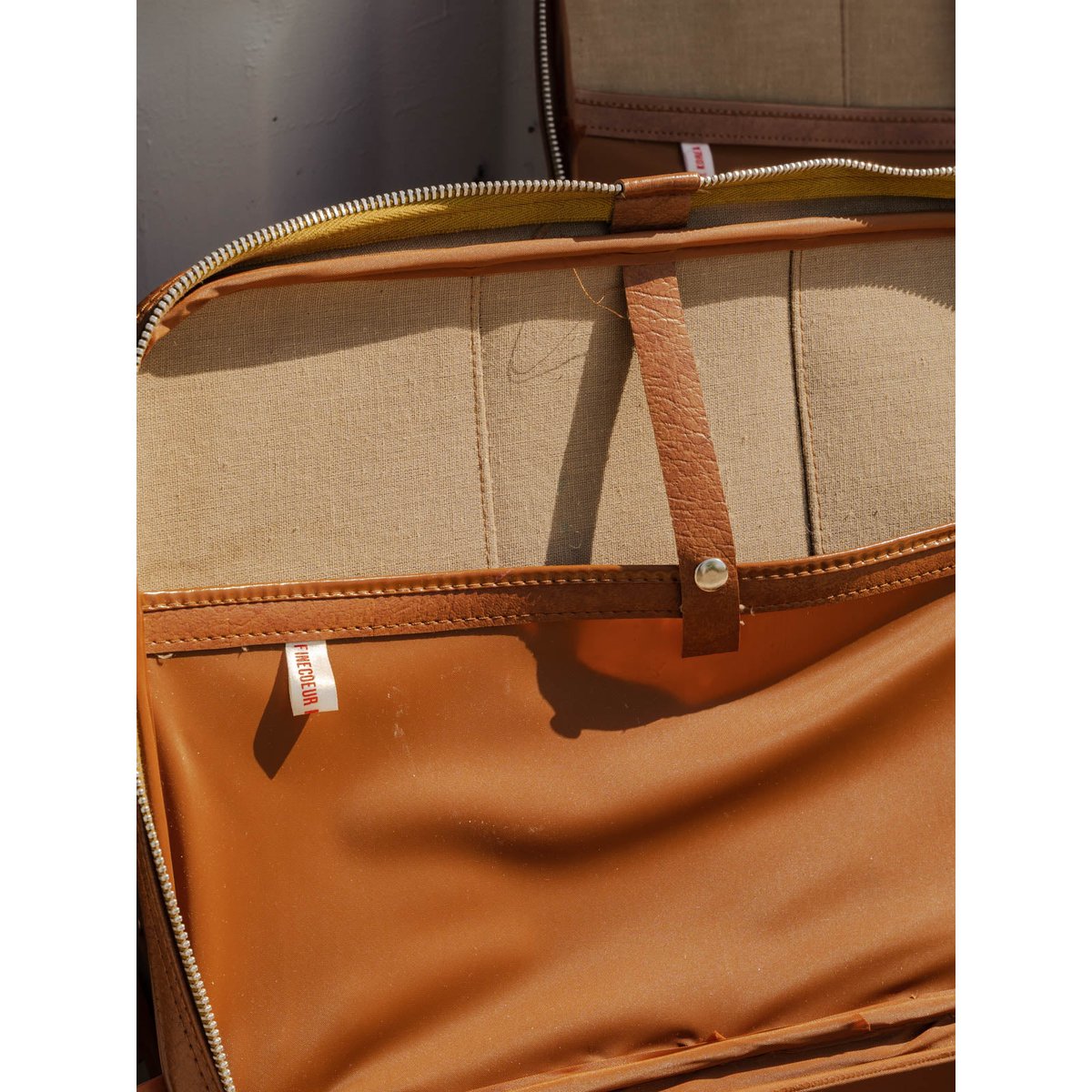 Ensemble de valises en cuir marron Lucienne N°322 - Bon état marron, DEBONGOUT