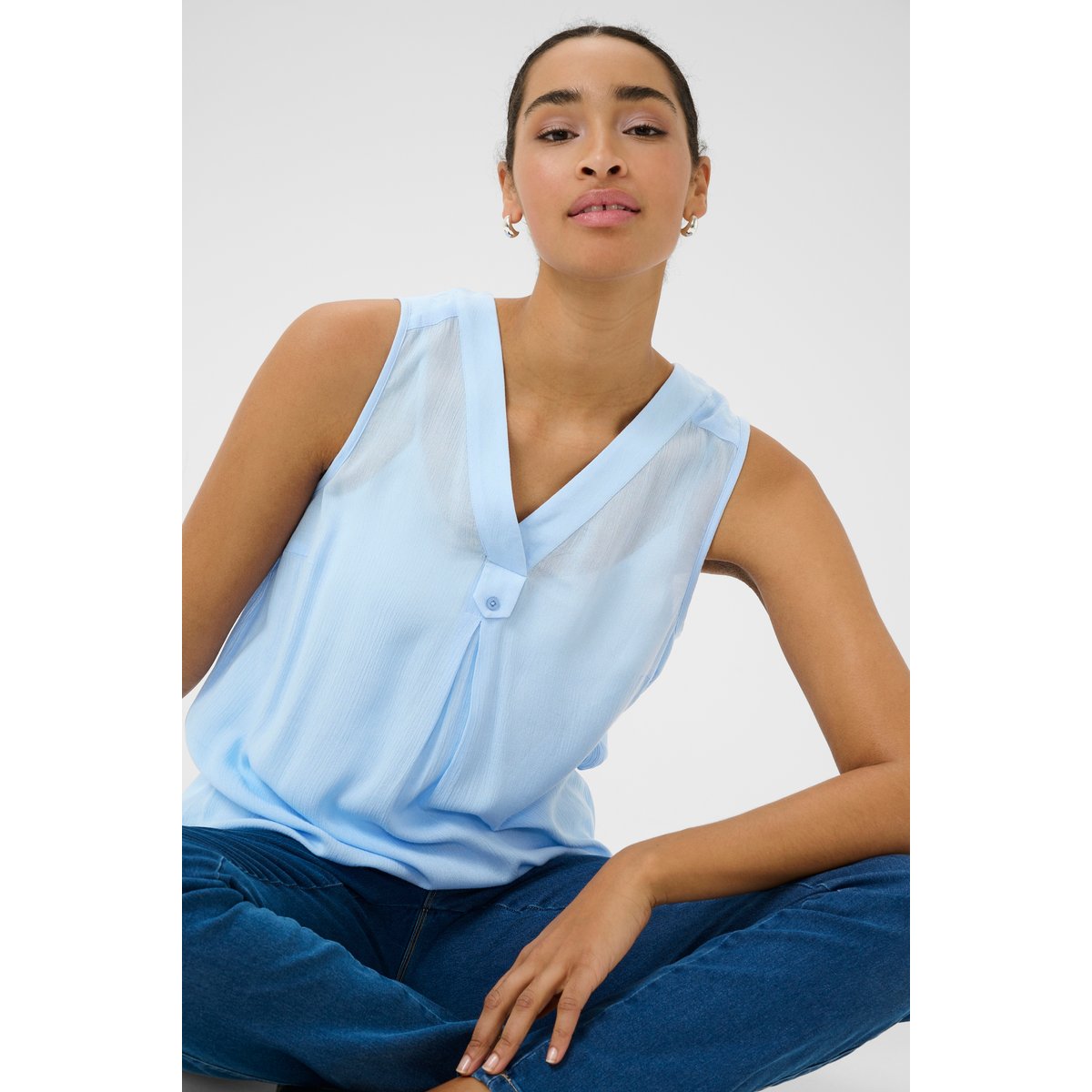 Blouse sans manches bleu windsufer, KAFFE