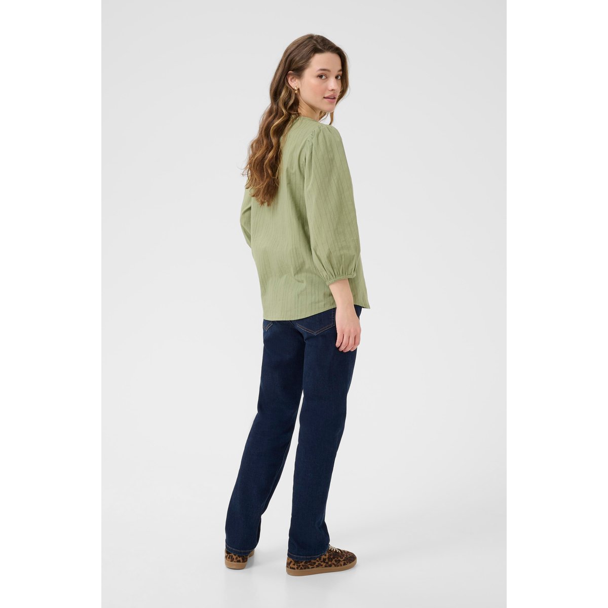 Blouse with long sleeve vert oil green, KAFFE
