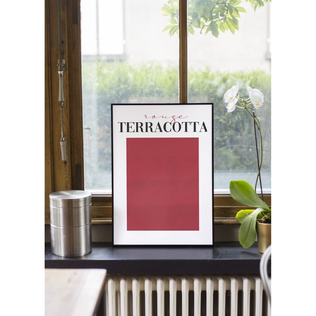 Affiche Rouge Terracotta blanc, L'AFFICHERIE