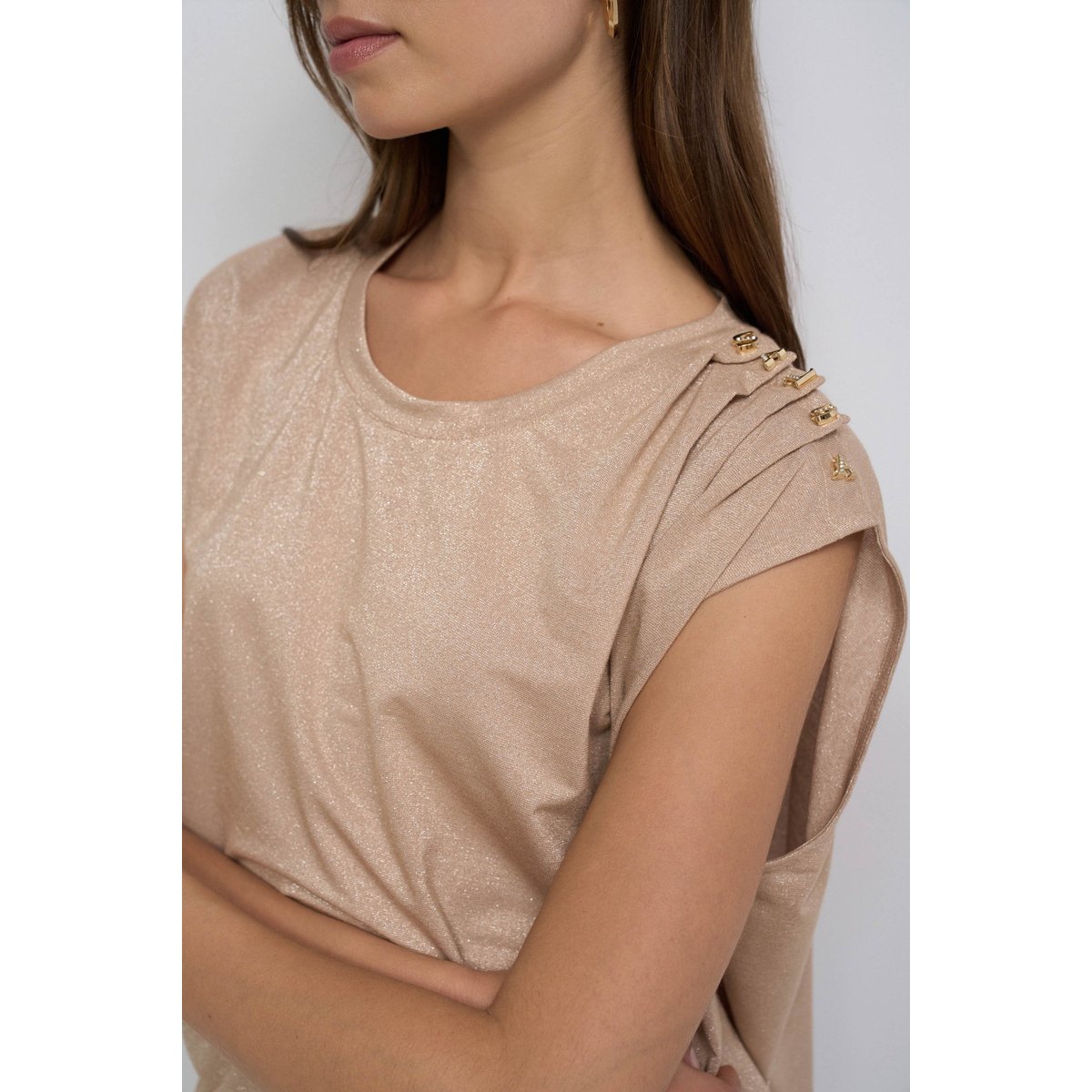 T-SHIRT AVEC Fil textile beige, SALSA JEANS