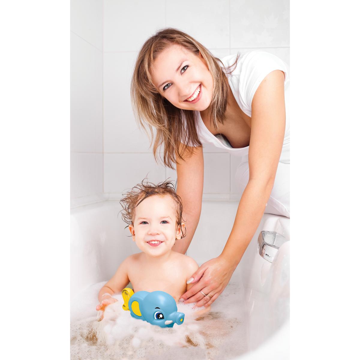 Elephant Arroseur jouet de bain bleu, LEXIBOOK