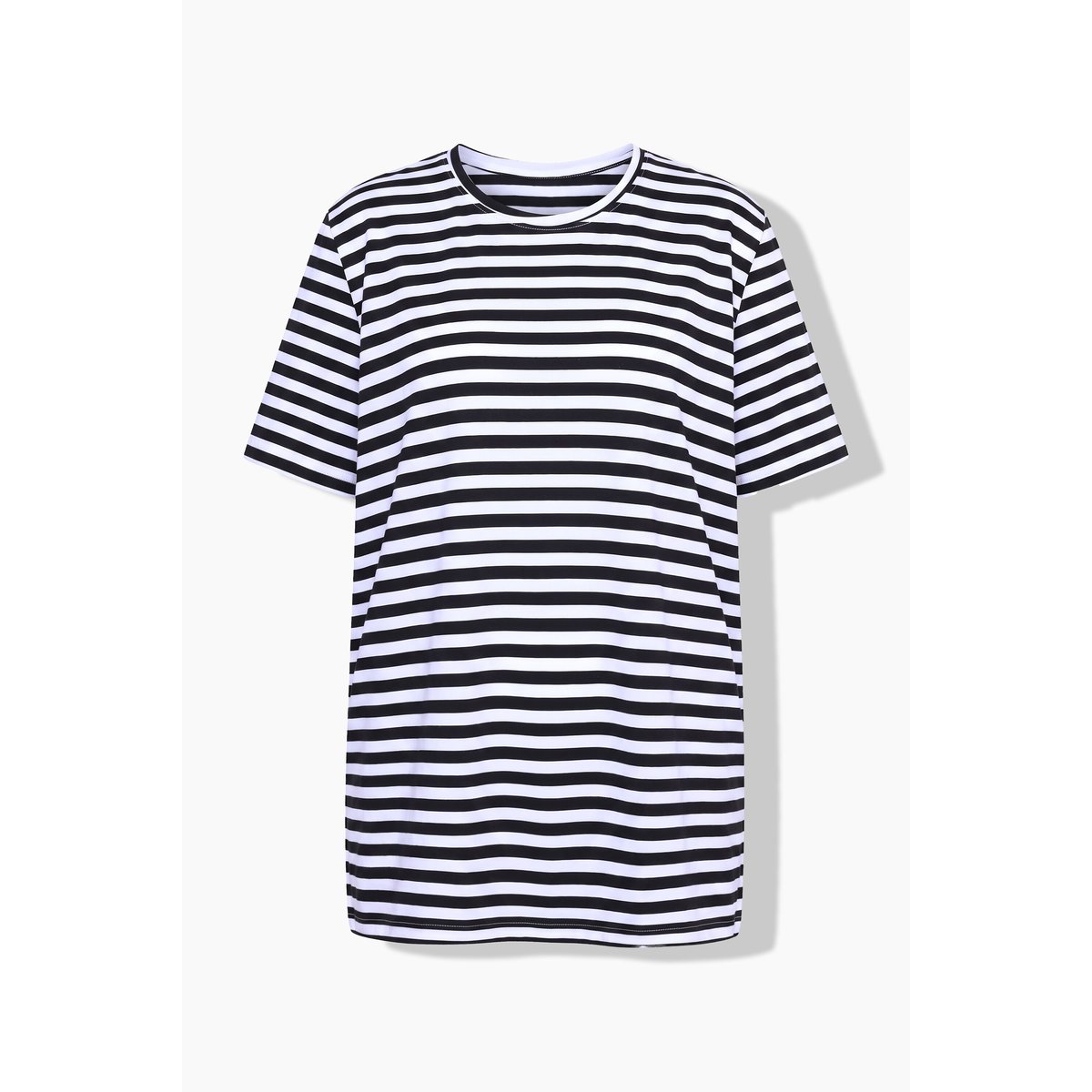 t-shirt à rayures, coupe décontractée noir, ULLA POPKEN