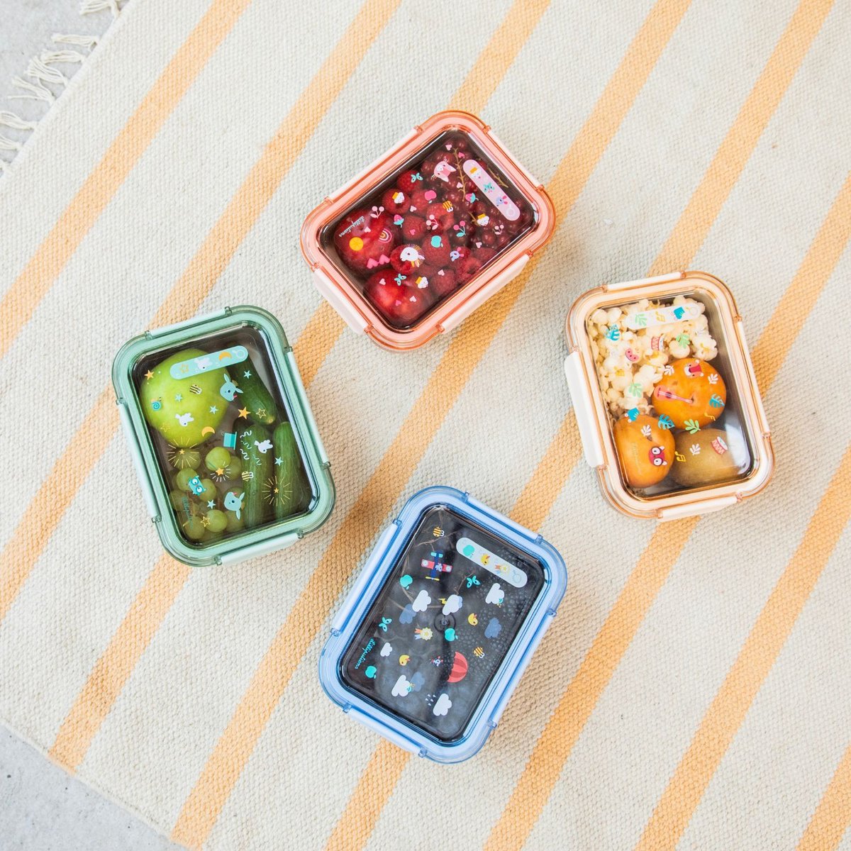 Lunch box rose, jaune, LILLIPUTIENS