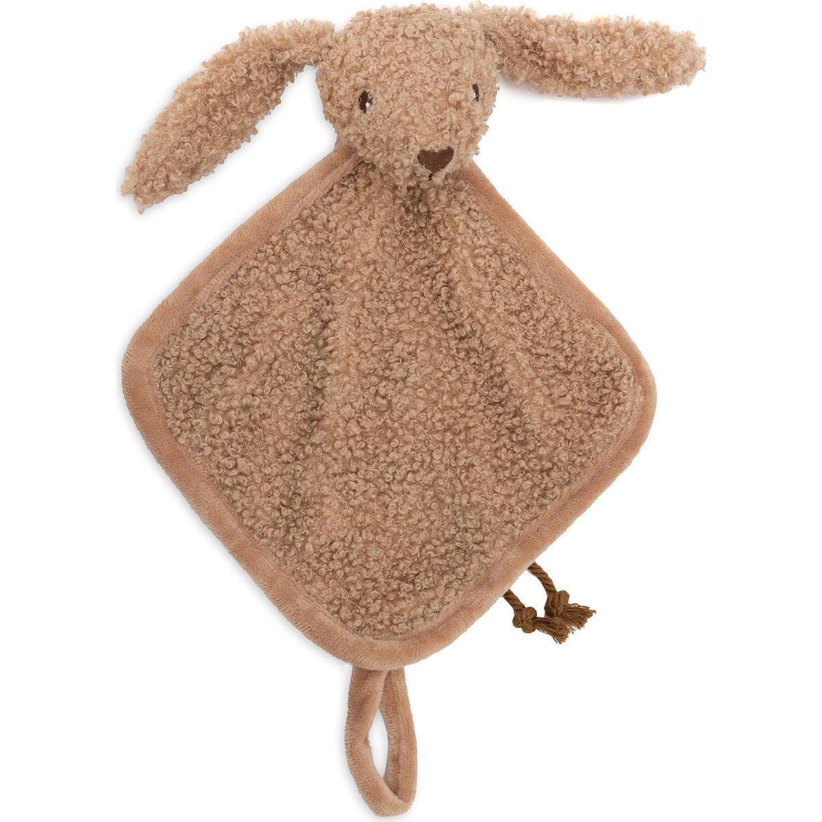 Doudou attache sucette lapin marron, JOLLEIN