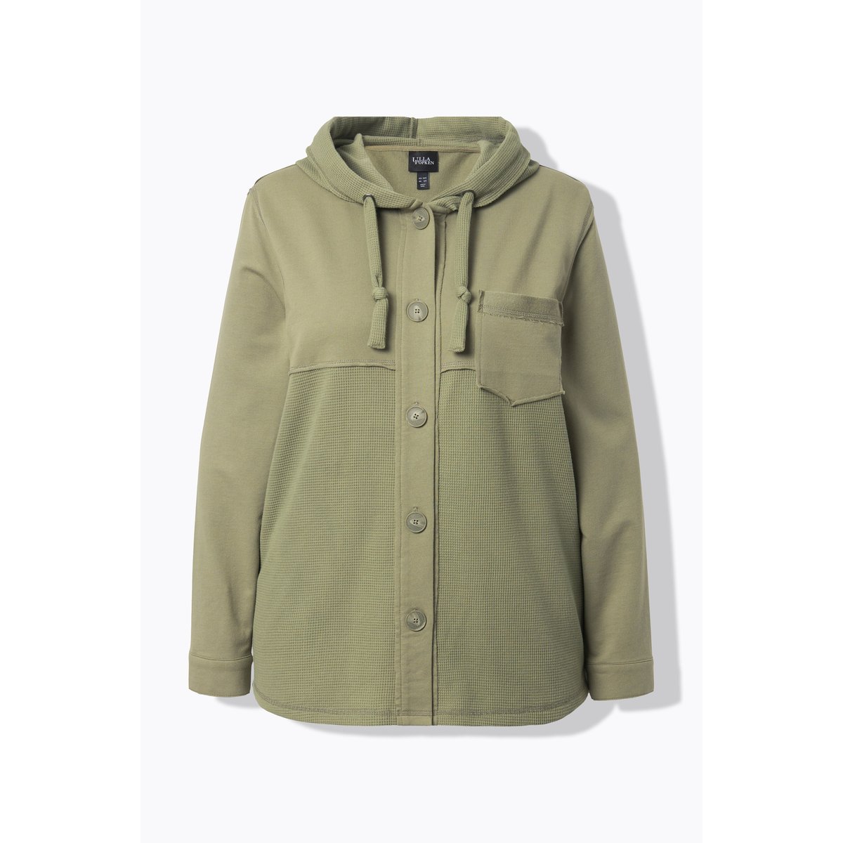Veste en molleton gaufré vert étang, ULLA POPKEN