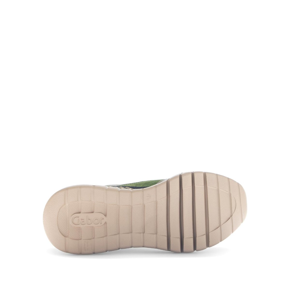 Baskets en cuir lisse à talon compensé vert, GABOR