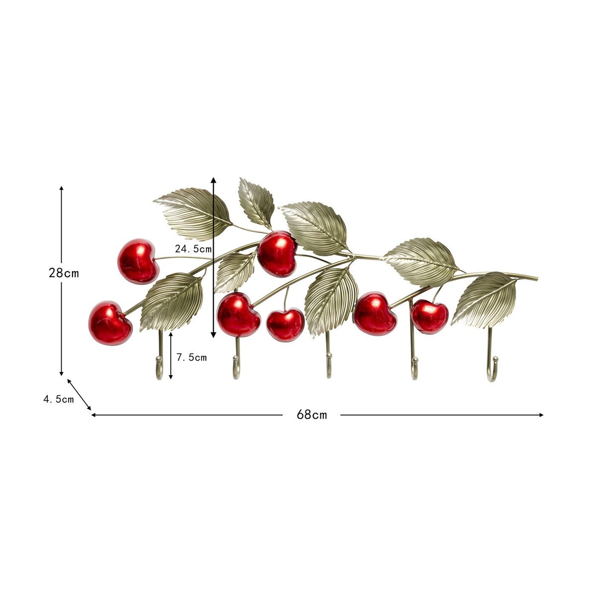 Portemanteau mural cerises multicolore, KARE DESIGN