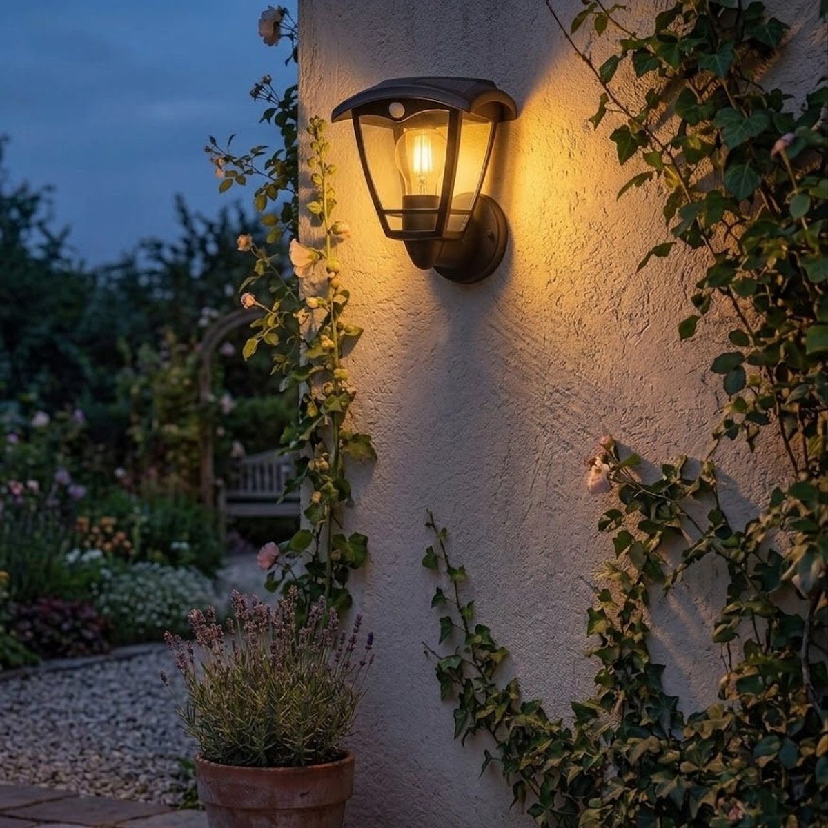 Applique murale solaire sensor LUMAX noir, LUMISKY