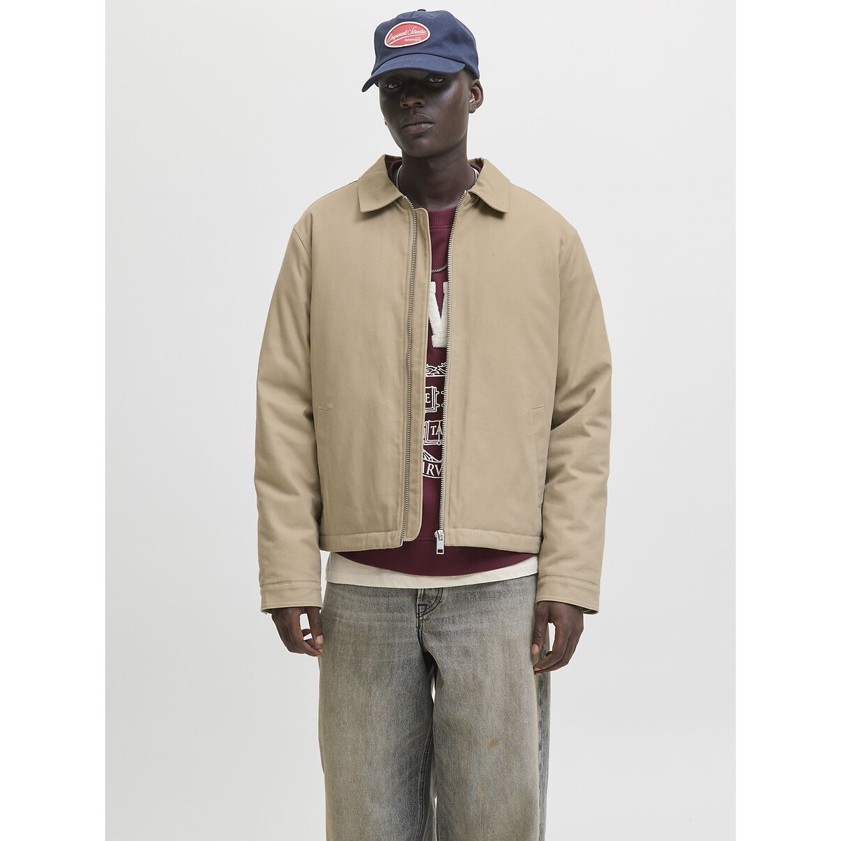 Veste zippée à col crockery, JACK & JONES