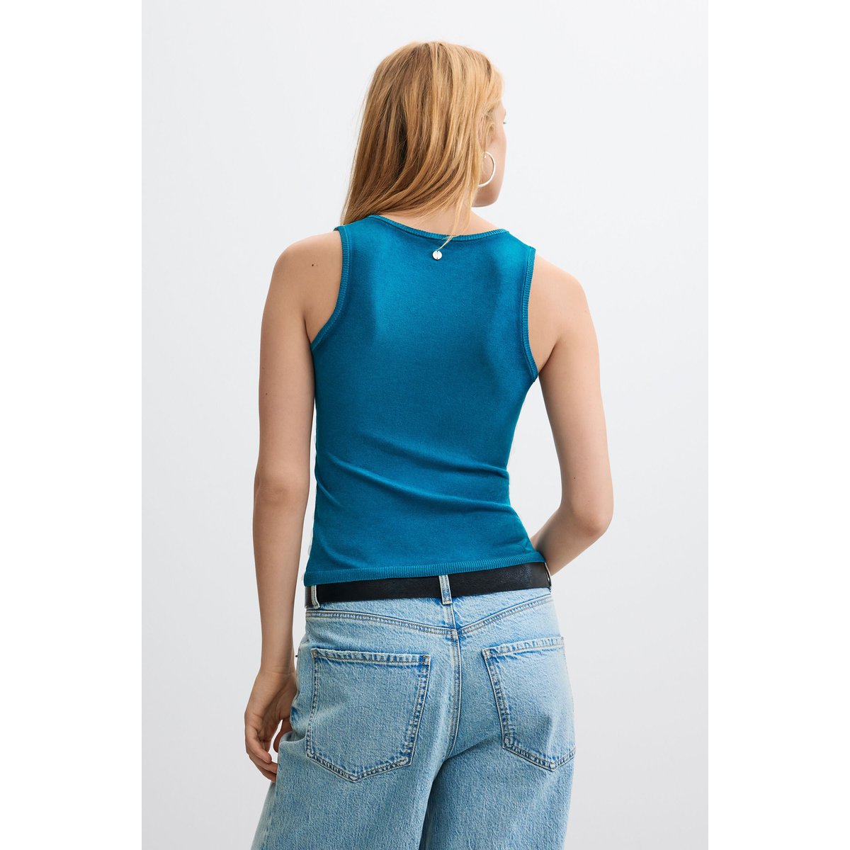 débardeur en jacquard bleu, DESIGUAL