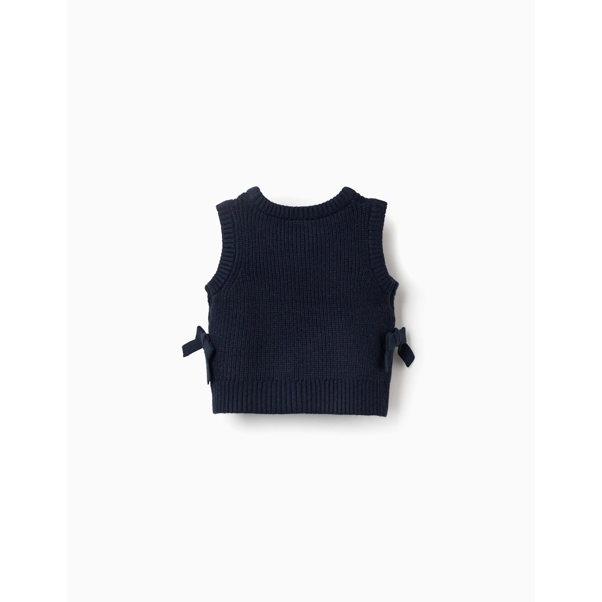 Gilet sans manches en maille avec nœuds sur les côtés bleu foncé, ZIPPY