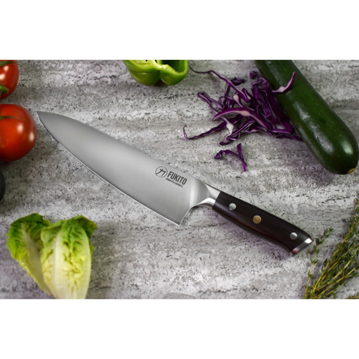 Couteau Ebene X50 modèle chef 21cm v002237, FUKITO