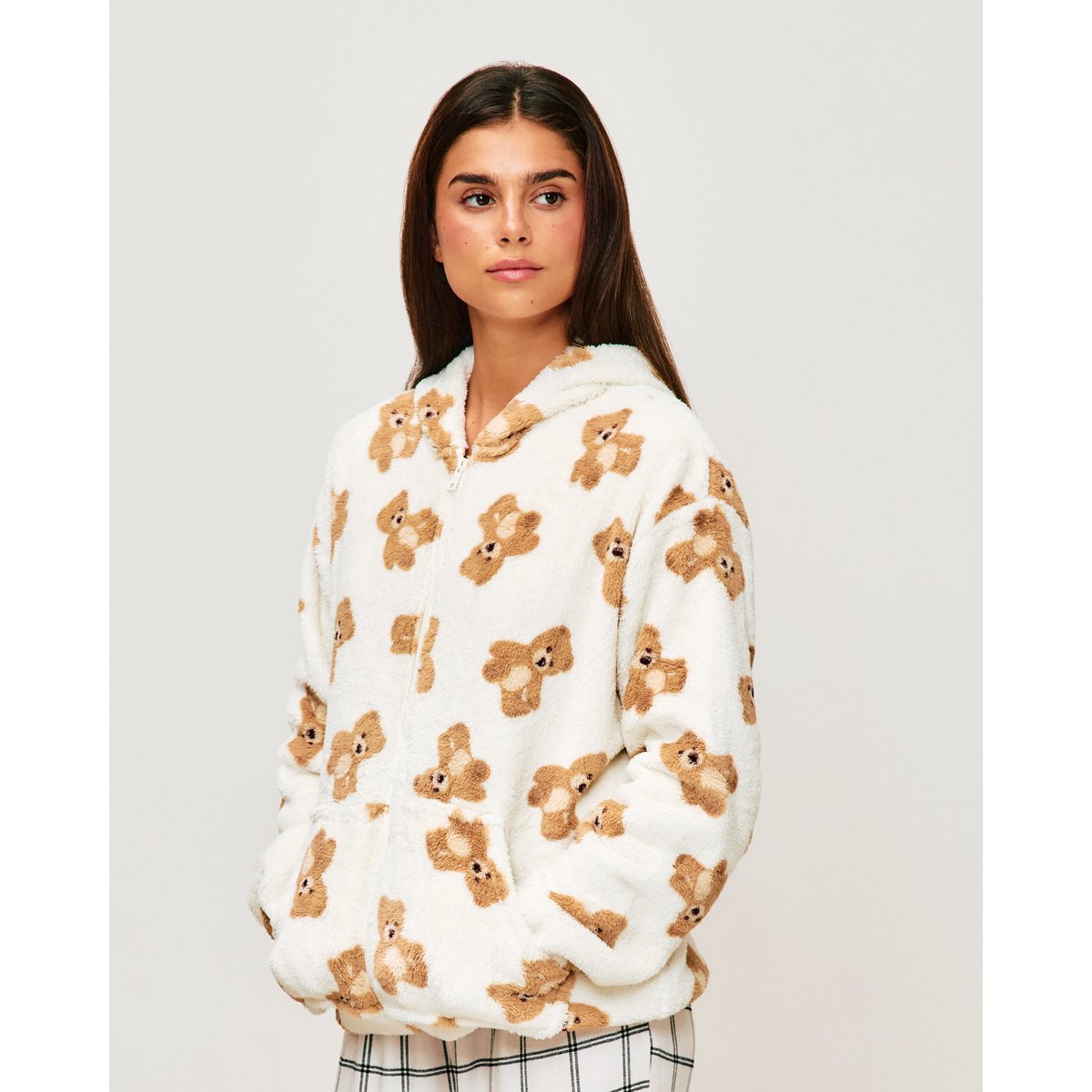 Veste polaire à capuche BLOBEARIZ blanc, UNDIZ