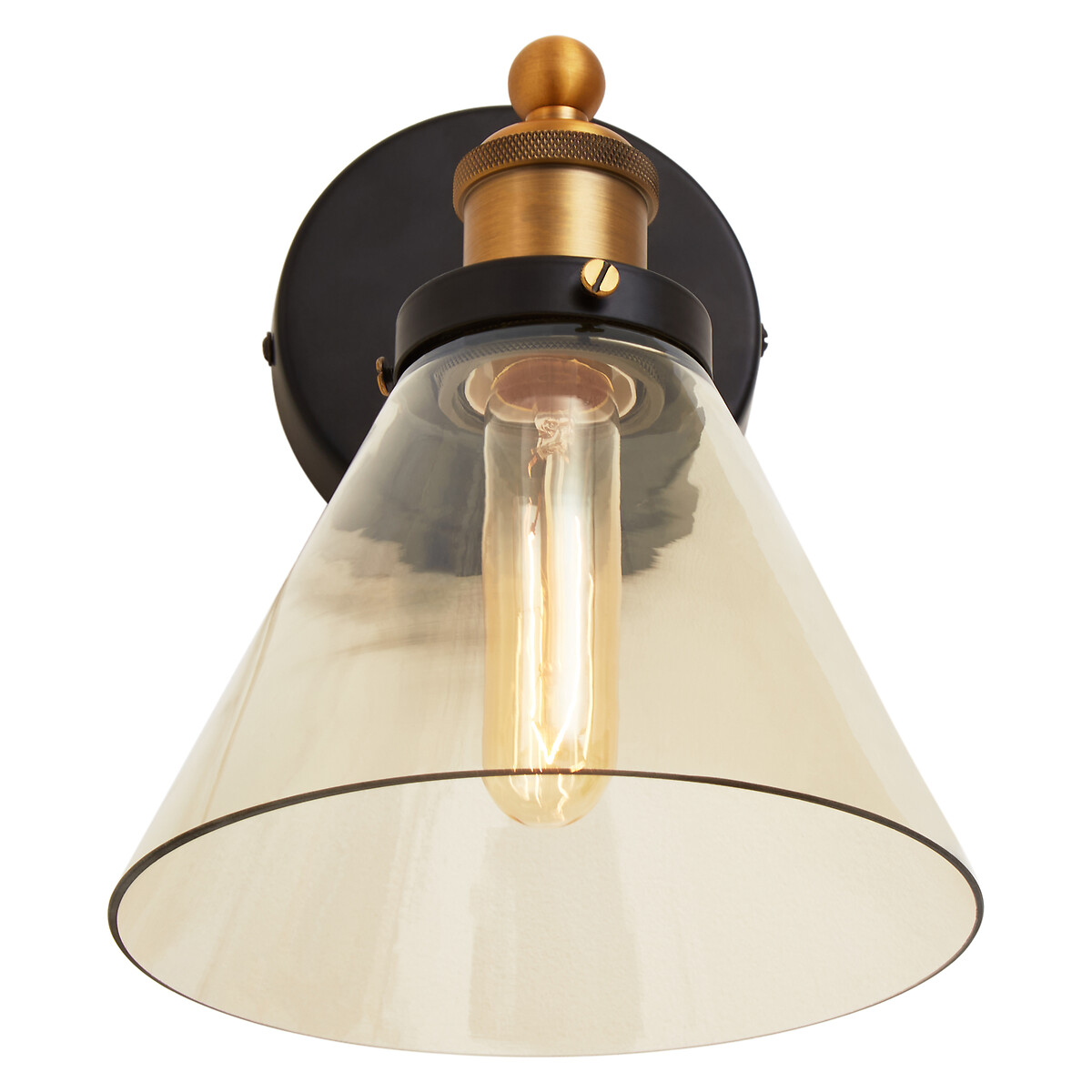 Trinny Wall Light with Glass Shade in Matte Black black, FIFTY FIVE SOUTH