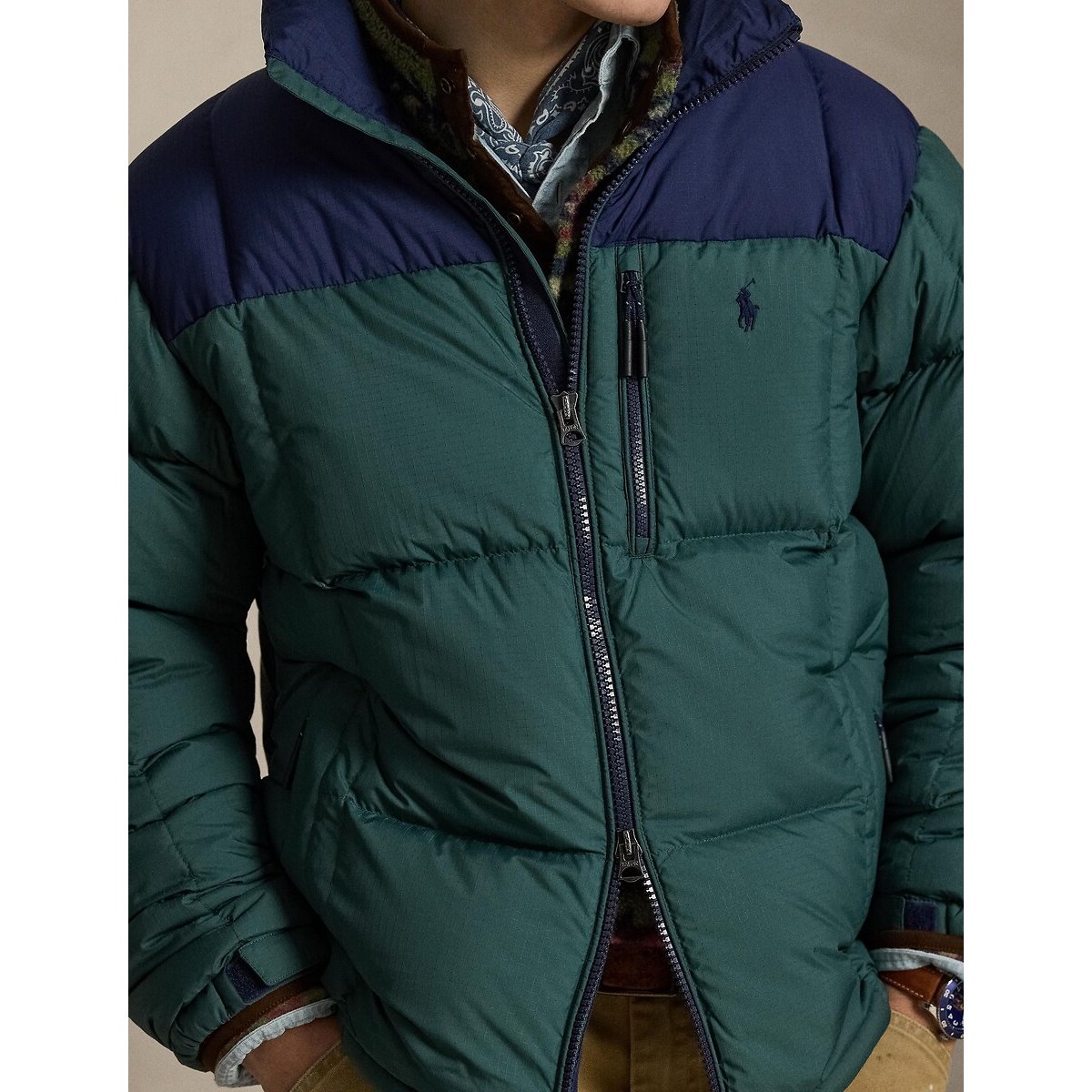 Gorham Padded Jacket navy/green, POLO RALPH LAUREN