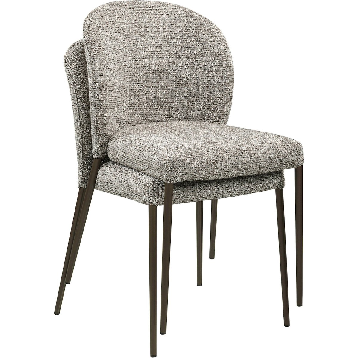 Chaise empilable de salle à manger, Lot de 2 earth tweed, RECOLLECTION
