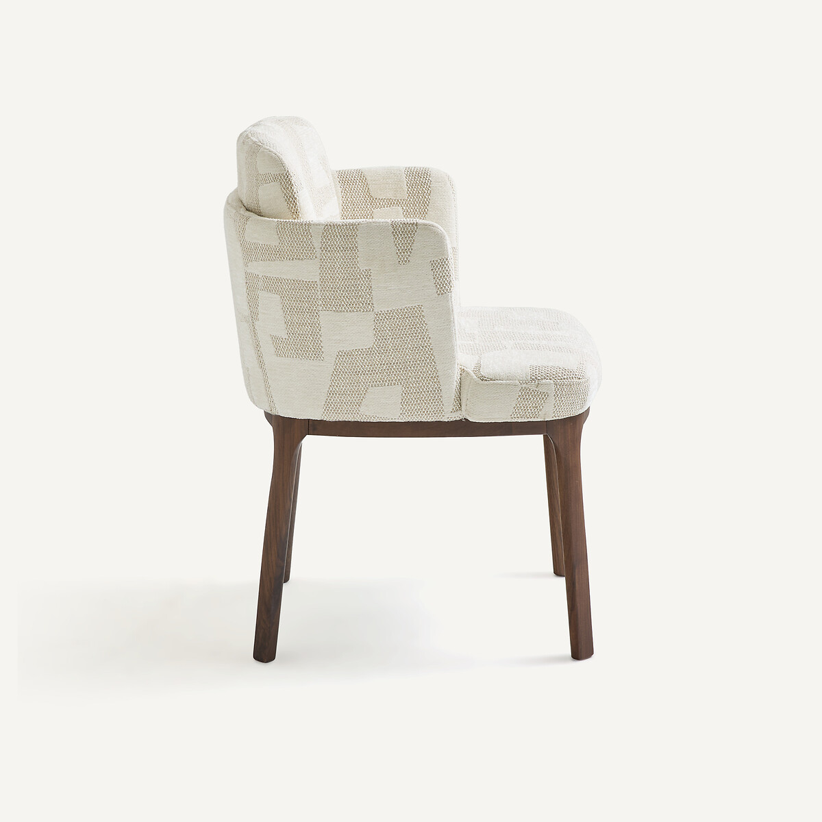 Silla de comedor, en nogal y tejido jacquard, JABOTE tiza espuma, AM.PM