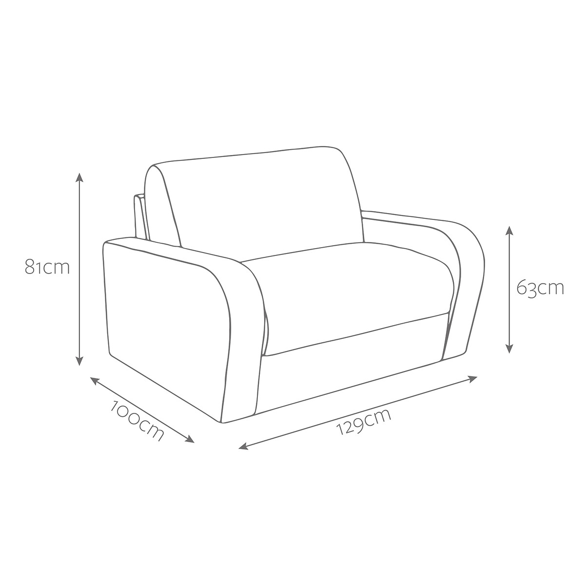 Jay-Be® Deco Luxe Velvet Snuggle Chair Sofa Bed with Deep Sprung Mattress charcoal, JAY-BE
