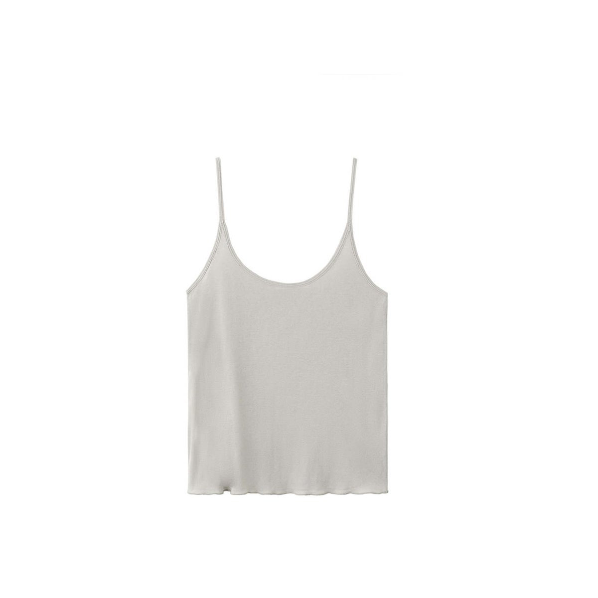 Top coton bretelles gris clair/pastel, MANGO