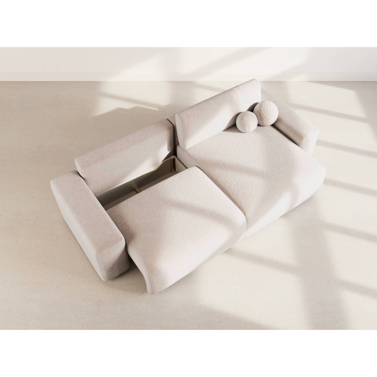 Canapé d'Angle Convertible 4 places - CONSTANCE beige, BEST MOBILIER