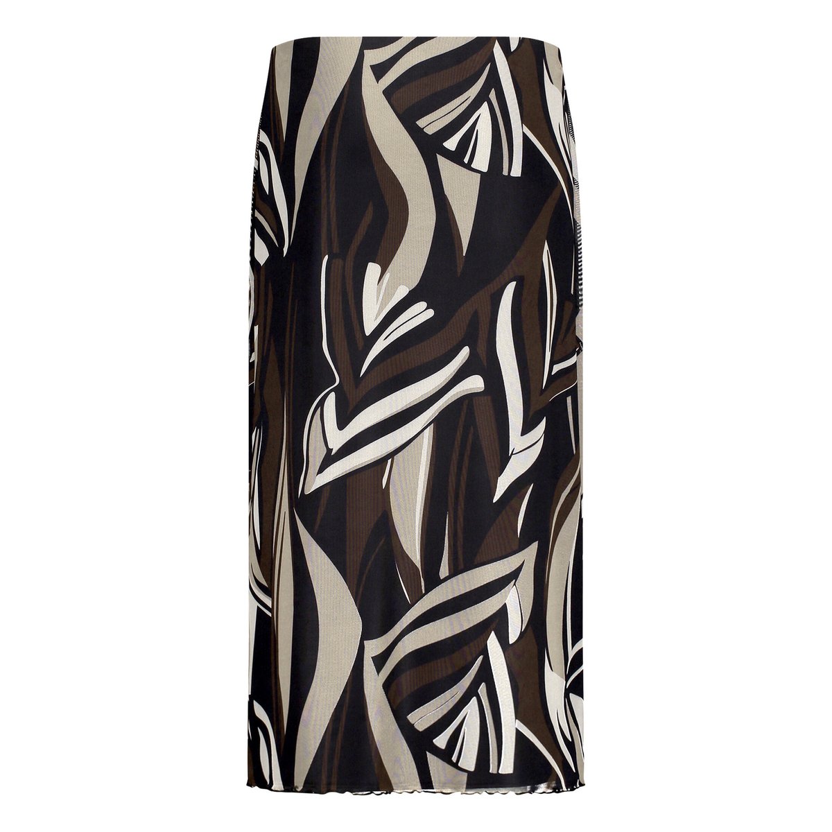 Jupe longueur midi à élastique taupe/black, BETTY BARCLAY