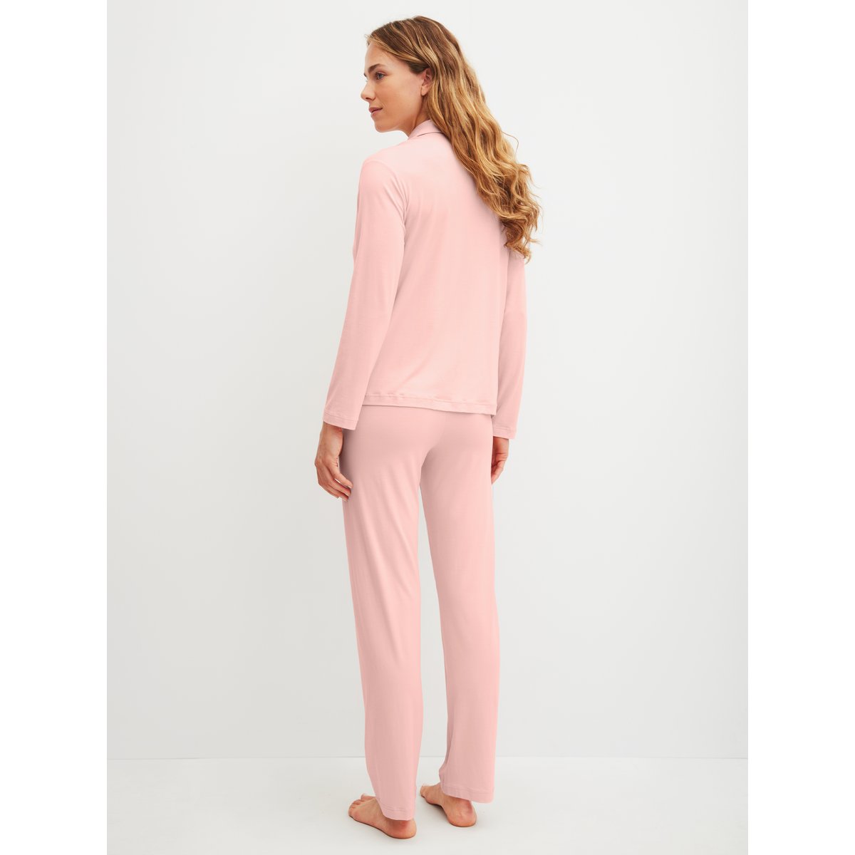 Pyjama à boutons manches longues Modal BALANCING DREAMS rose pêche, CALIDA
