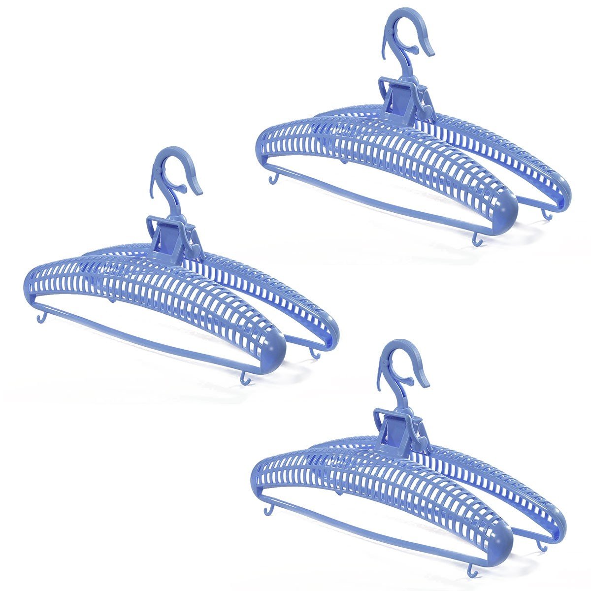 Cintre sèche pull vendu par 3 bleu, CALICOSY
