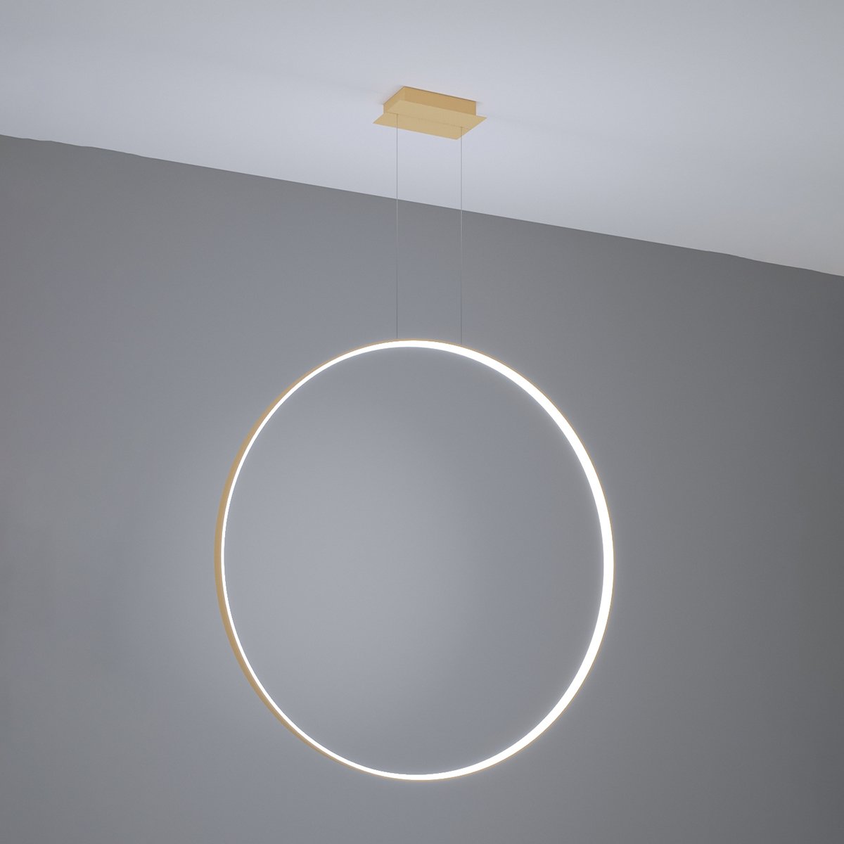 Suspension Aluminium Doré LED 1 Rio doré, EDEN