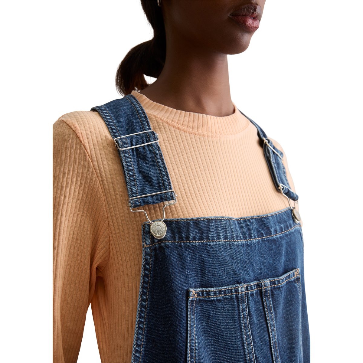 Salopette relaxed en denim rigide sans élasthanne bleu fonce, MARC O’POLO DENIM