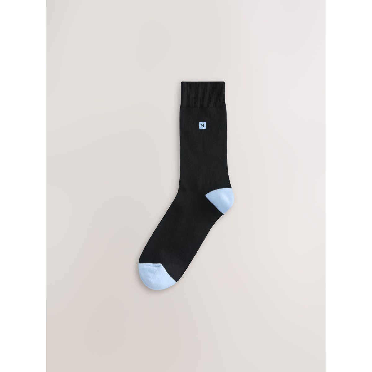 Chaussettes à logo n/talon coloré, 5 paires noir, NEXT