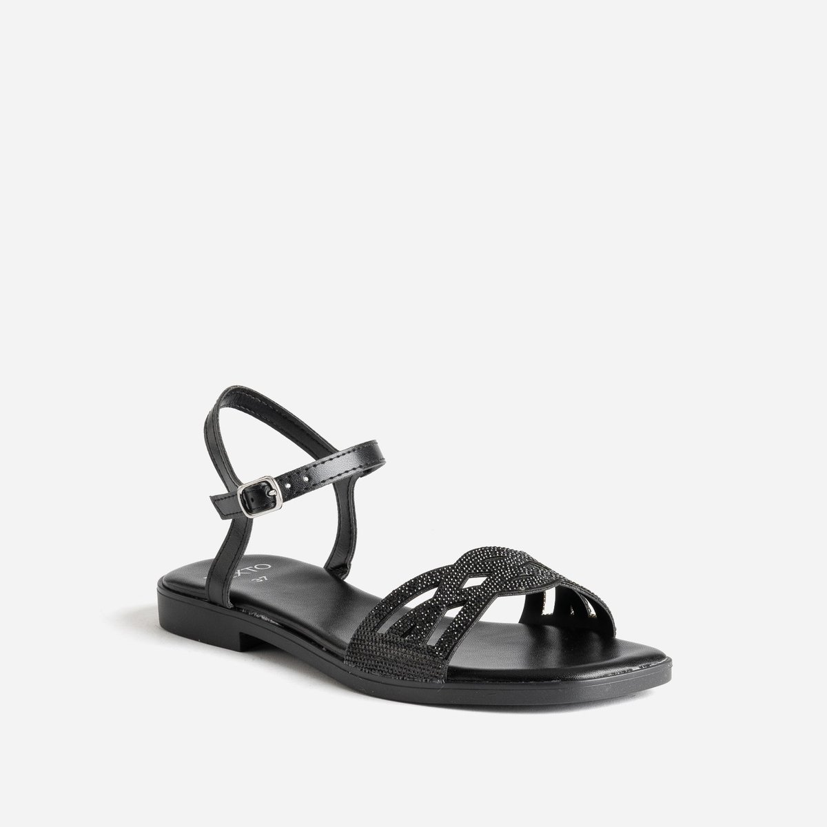 Sandale Plate NOLANA noir, TEXTO