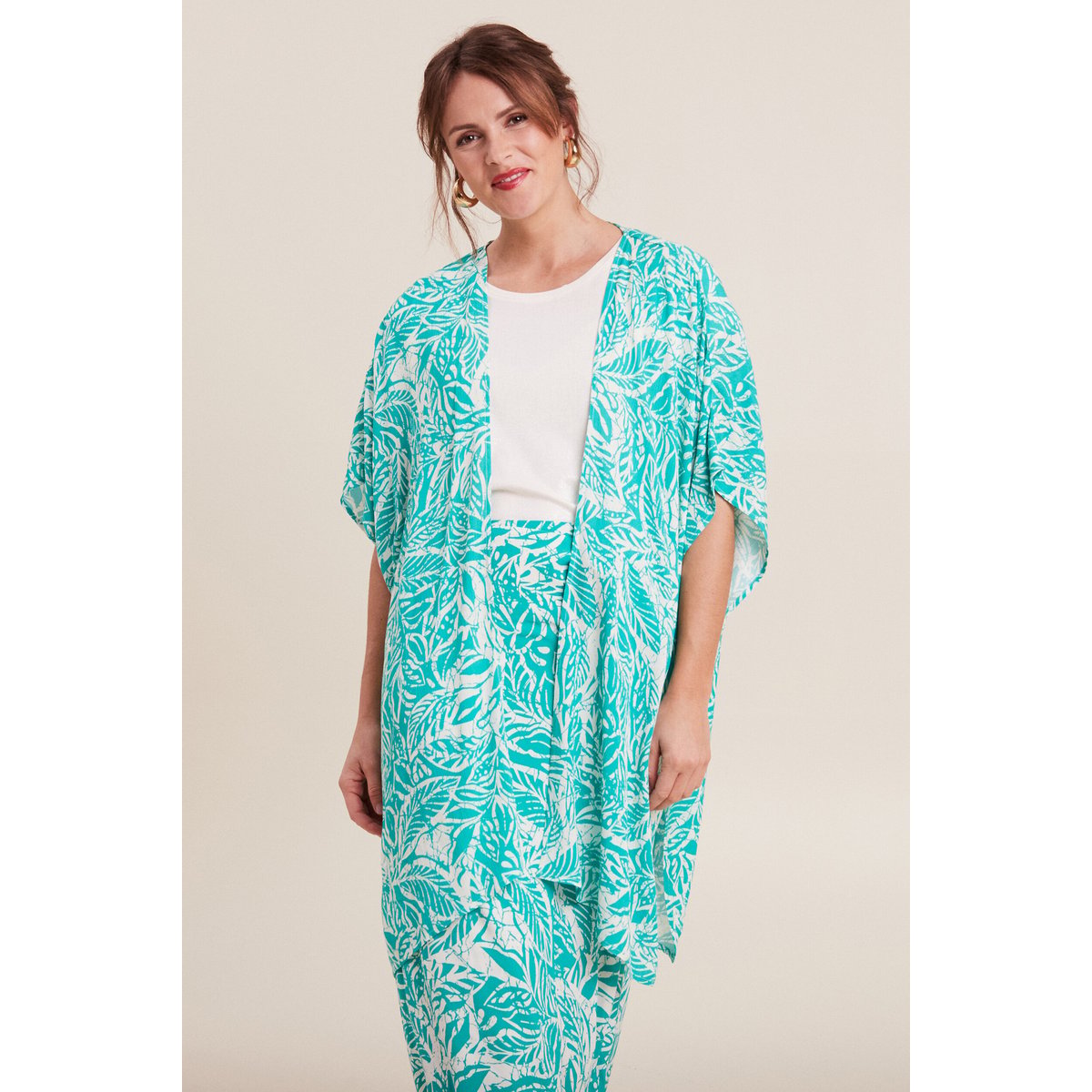 Kimono dos smocké vert émeraude, BREAL