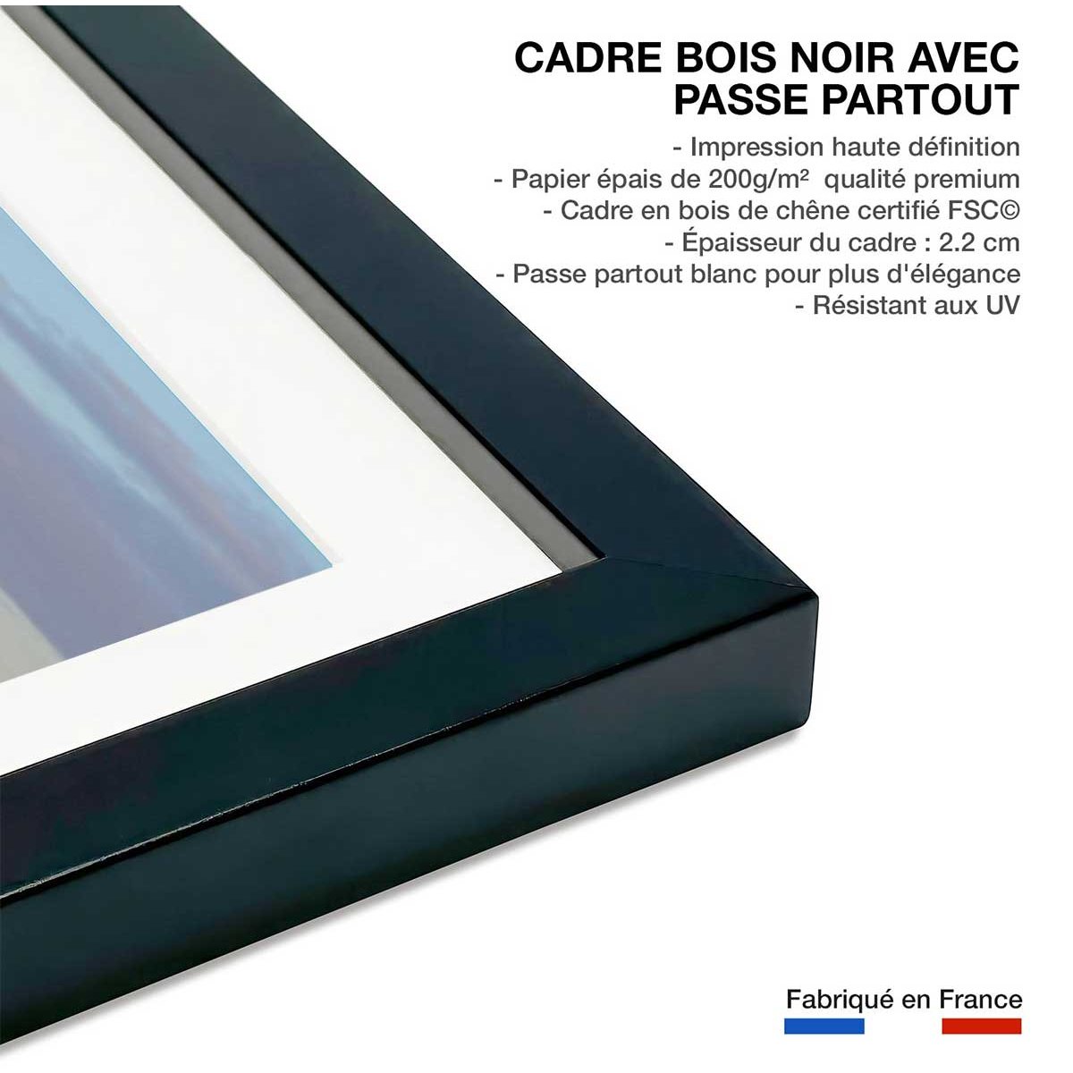 Affiche Lionnes... affiche + cadre en bois - noir, HEXOA