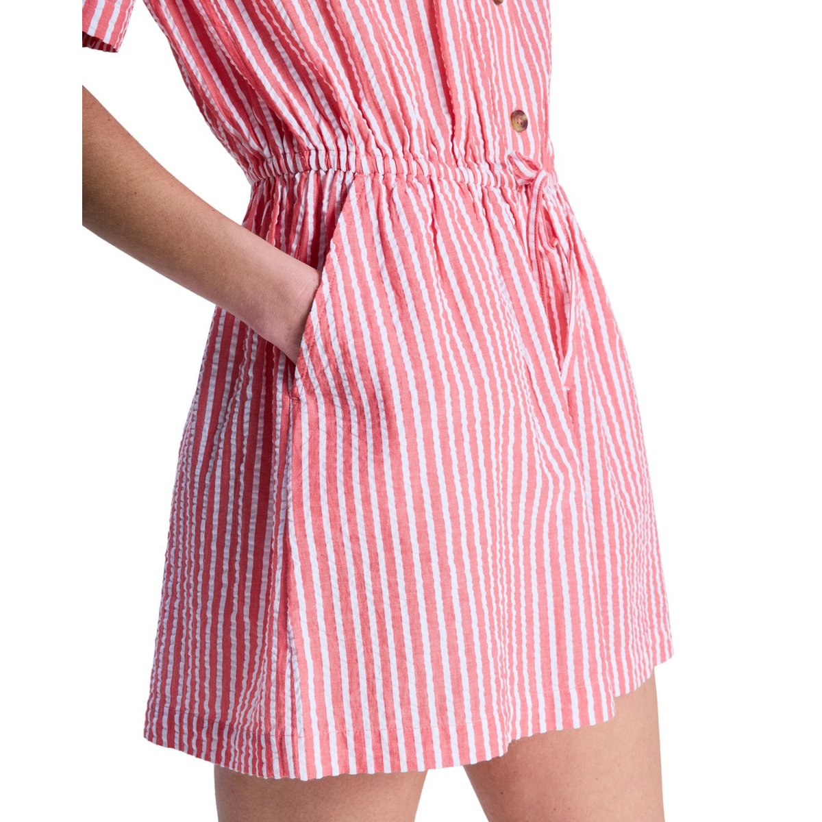 Combinaison courte avec col REAL TOMORROW STRIPE. rouge hibiscus sunrise stripe, ROXY